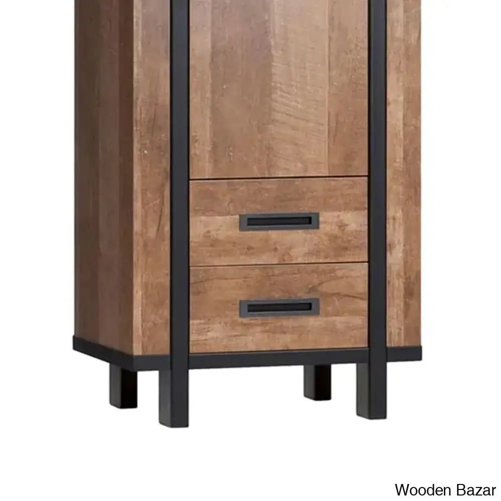 Gifford Elegance Defined Solid Wood Borneo Storage Cabinet - Wooden Bazar