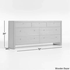 Giselle Elegant Efficiency Solid Wood Caldwell Barley 7-Drawer Chest