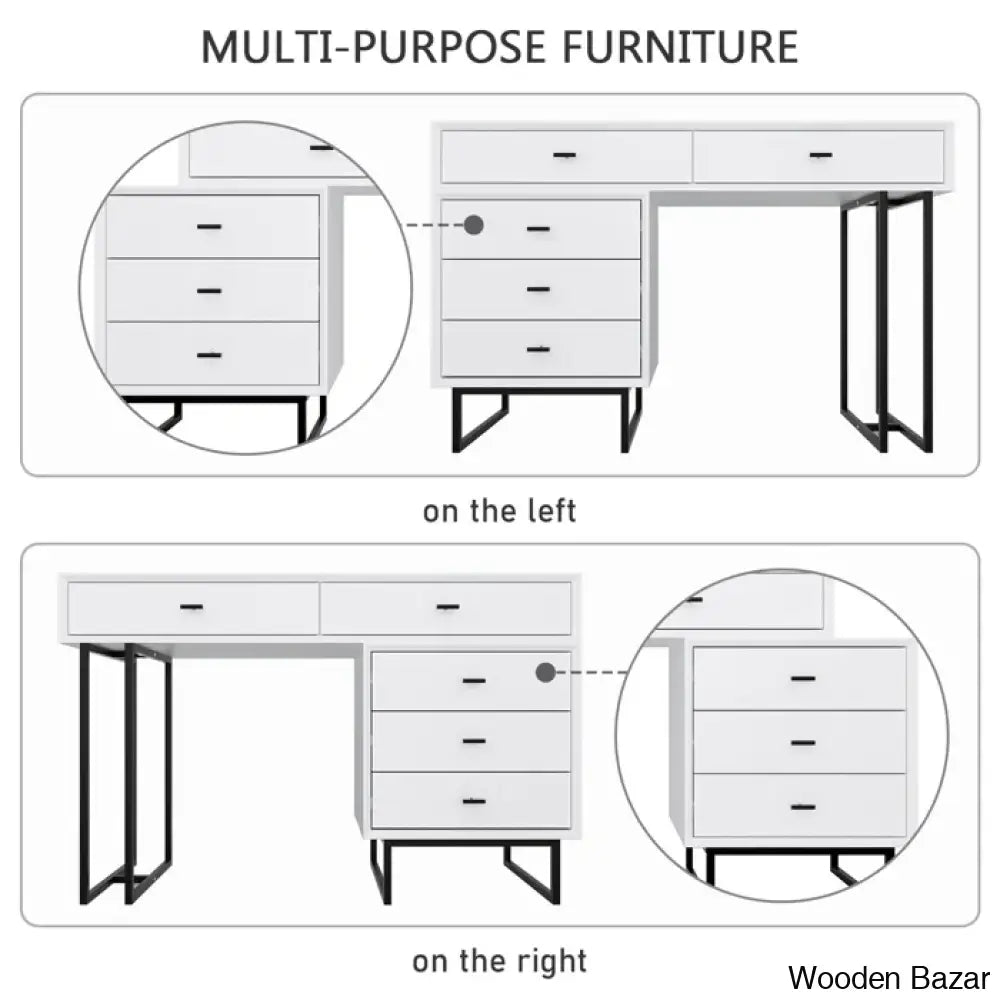 Dressing Table with Gol Mirror -7