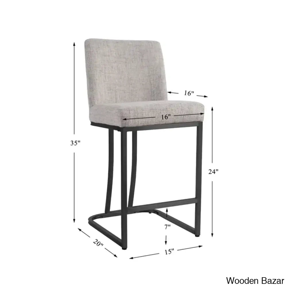 Glendoz Swivel Upholstered 24’’ Counter And Bar Stool With Metal Frame (Set Of 2)