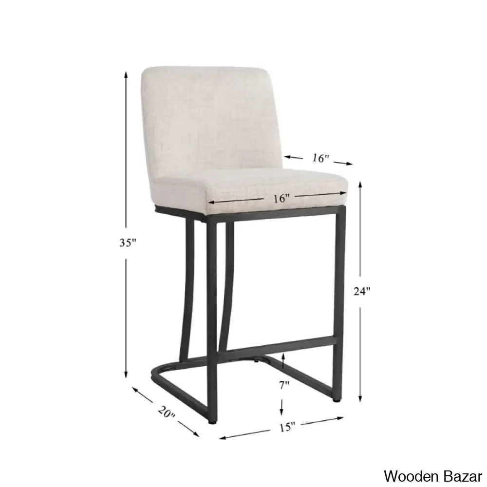 Glendoz Swivel Upholstered 24’’ Counter And Bar Stool With Metal Frame (Set Of 2)