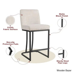 Glendoz Swivel Upholstered 24’’ Counter And Bar Stool With Metal Frame (Set Of 2)
