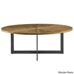 Glidewells Wood Veneer Oval Coffee And Center Table With Metal Legs