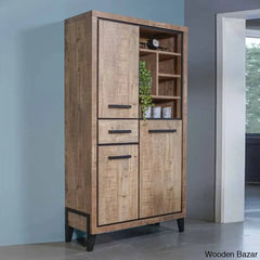 Gomer Innovative Design Solid Wood Vibes Storage Cabinet - Wooden Bazar