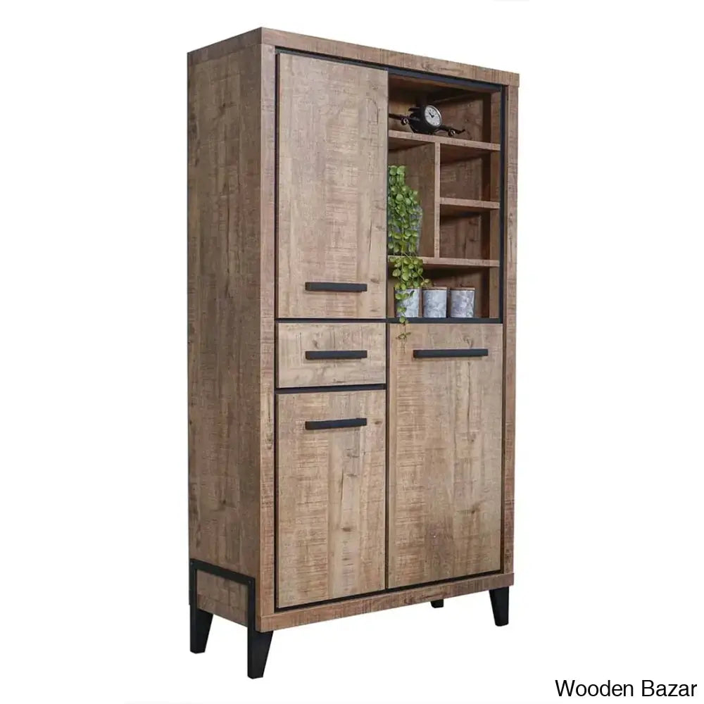 Gomer Innovative Design Solid Wood Vibes Storage Cabinet - Wooden Bazar