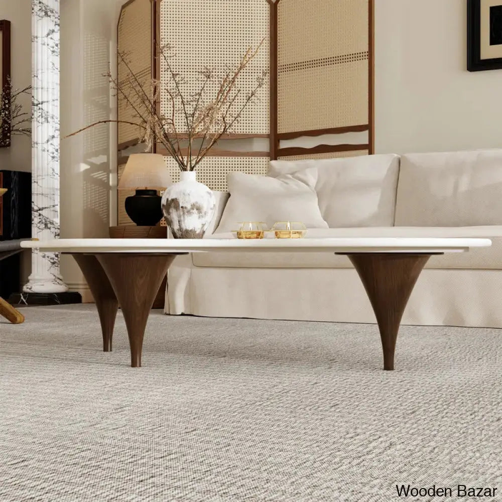 Gracia Sintered Stone Coffee And Center Table With 3 Legs