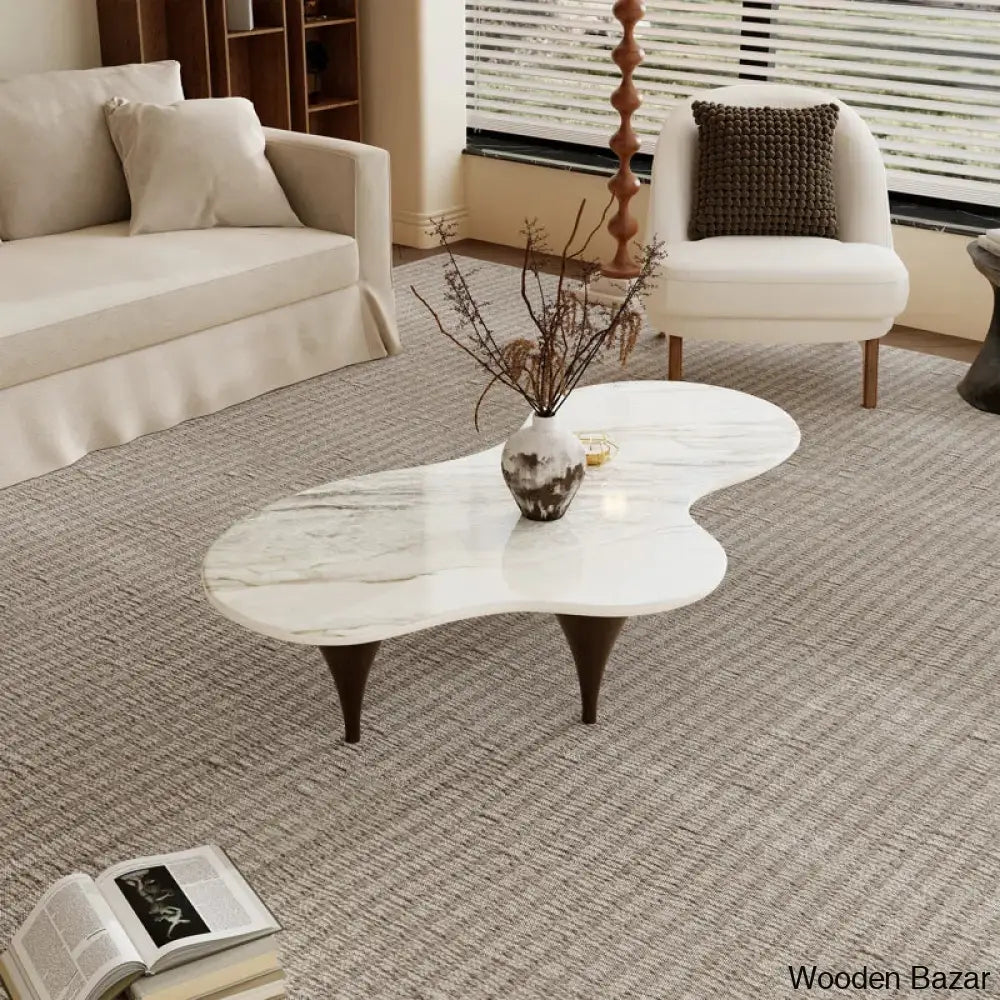 Gracia Sintered Stone Coffee And Center Table With 3 Legs