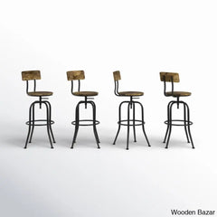 Grafa Swivel Adjustable Height Counter And Bar Stool With Metal Frame (Set Of 4)