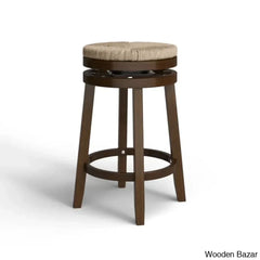 Granvillev Swivel Solid Wood Woven Seat Bar & Counter Stool