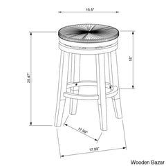 Granvillev Swivel Solid Wood Woven Seat Bar & Counter Stool