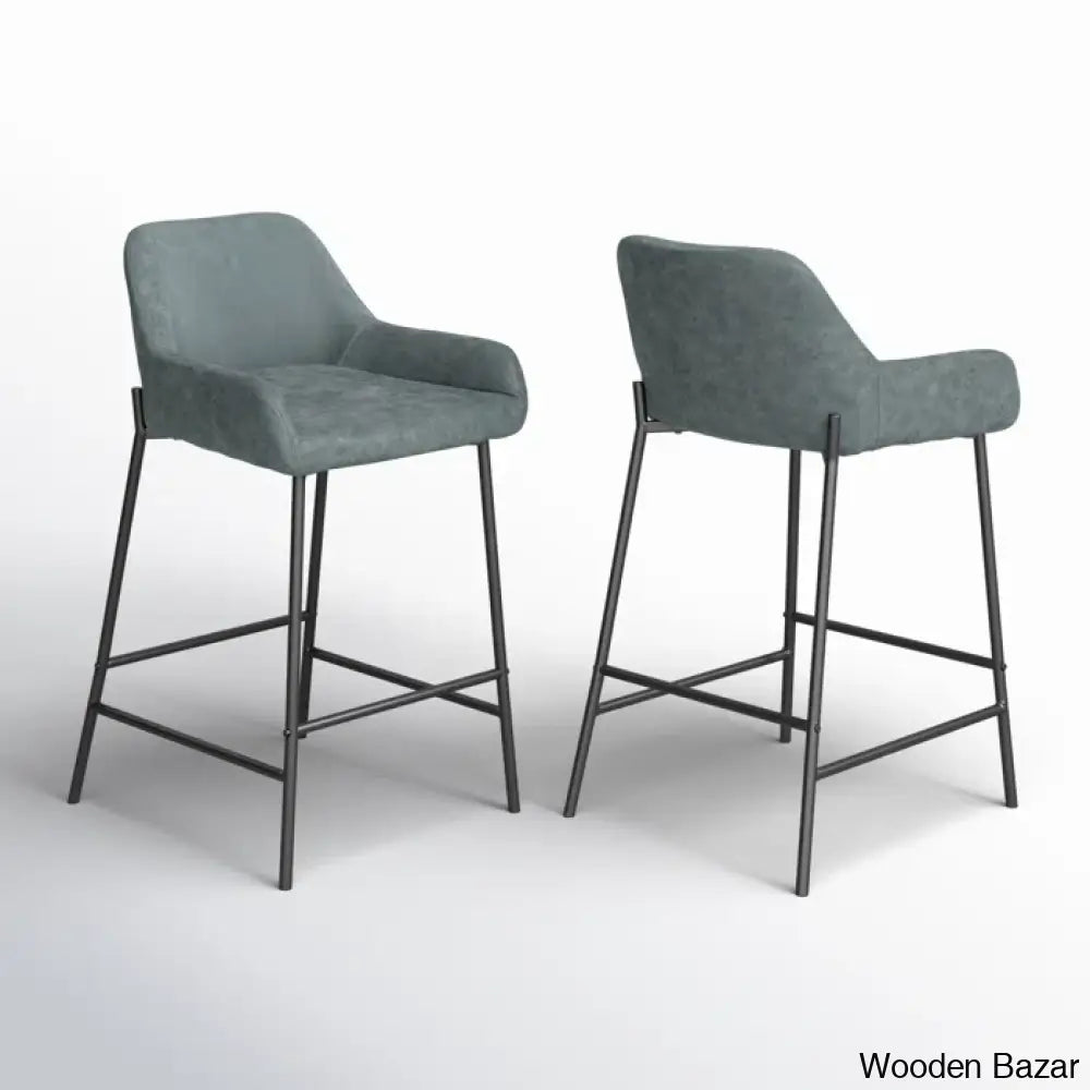 Greelys Swivel Upholstered 24.75’’ Counter And Bar Stool With Metal Frame (Set Of 2)