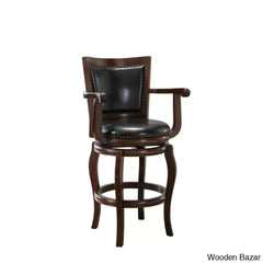 Greero Swivel Counter And Bar Stool Set Of 2- Wooden Bazar
