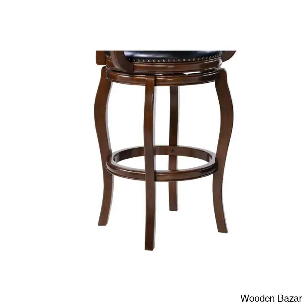 Greero Swivel Counter And Bar Stool Set Of 2- Wooden Bazar