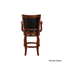 Greero Swivel Counter And Bar Stool Set Of 2- Wooden Bazar