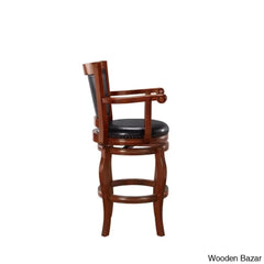 Greero Swivel Counter And Bar Stool Set Of 2- Wooden Bazar