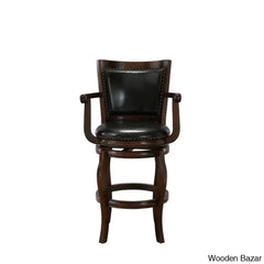 Greero Swivel Counter And Bar Stool Set Of 2- Wooden Bazar