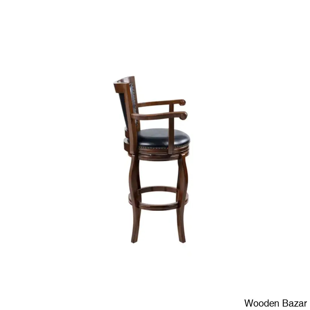 Greero Swivel Counter And Bar Stool Set Of 2- Wooden Bazar