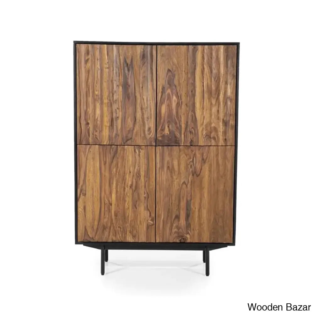 Greesham Sophistication Redefined Solid Wood Storage Cabinet - Wooden Bazar