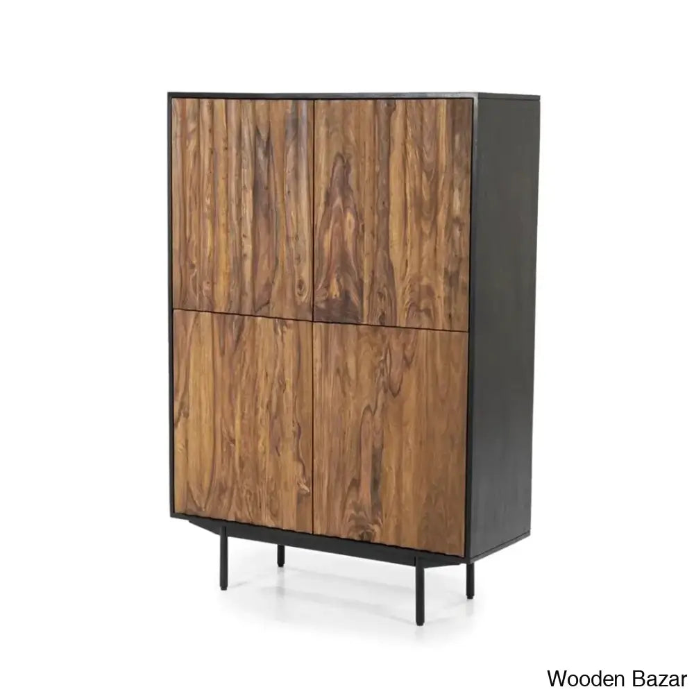 Greesham Sophistication Redefined Solid Wood Storage Cabinet - Wooden Bazar