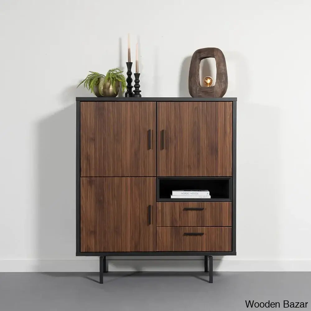 Griffin Stylish Solid Wood Roswell Storage Cabinet - Wooden Bazar