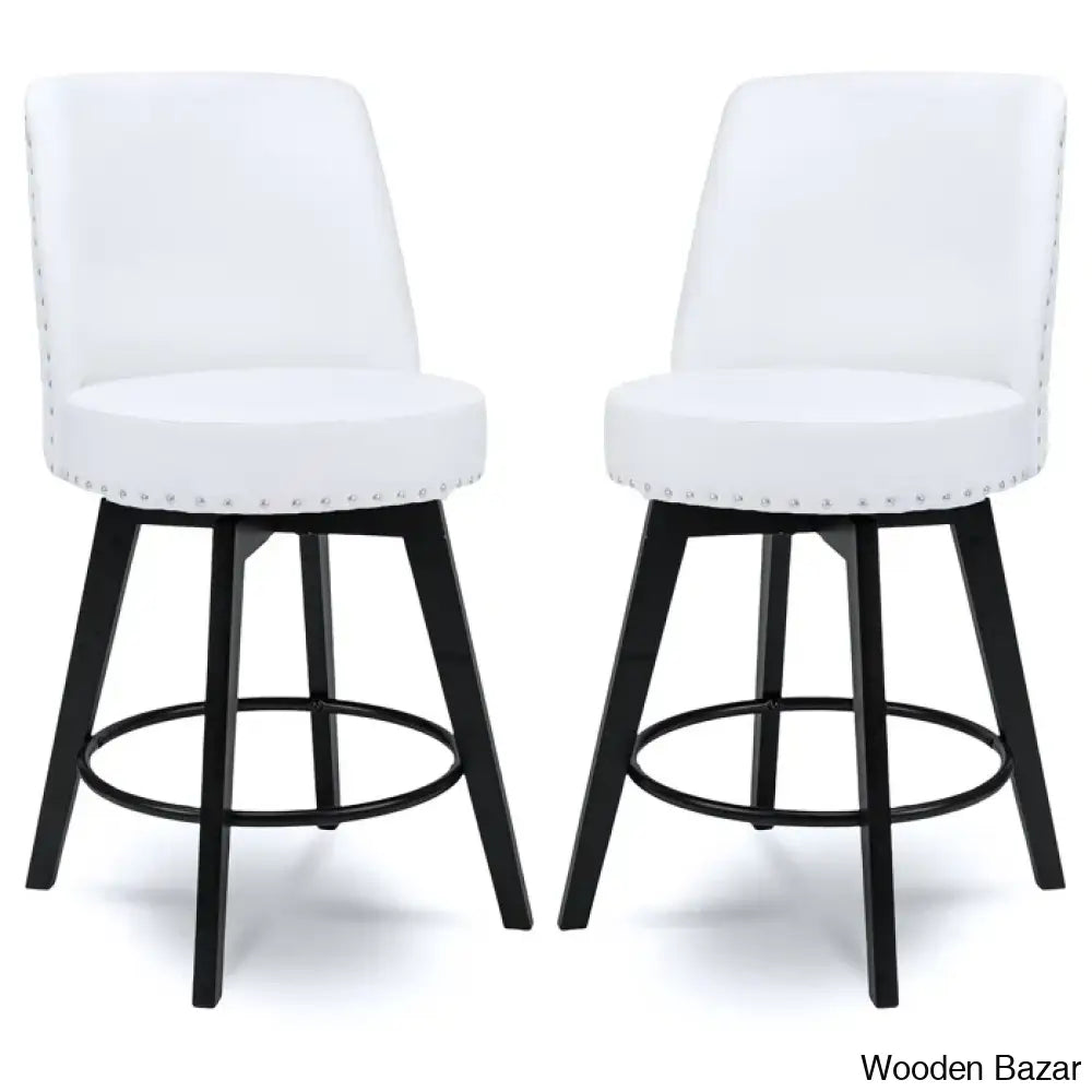 Griggstownz Swivel Upholstered 26’’ Counter Stool (Set Of 2)