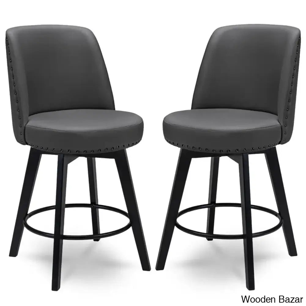 Griggstownz Swivel Upholstered 26’’ Counter Stool (Set Of 2)