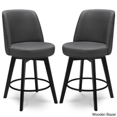 Griggstownz Swivel Upholstered 26’’ Counter Stool (Set Of 2)
