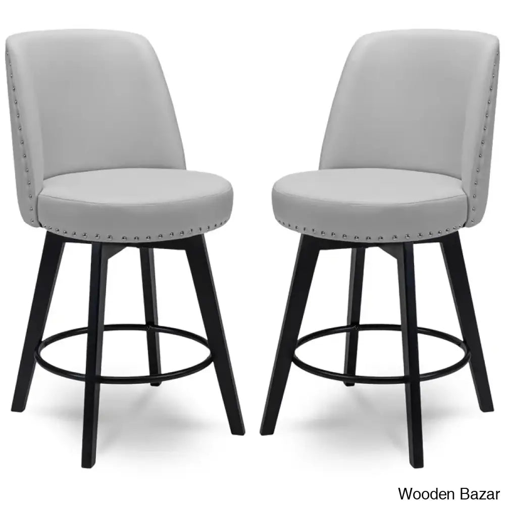 Griggstownz Swivel Upholstered 26’’ Counter Stool (Set Of 2)