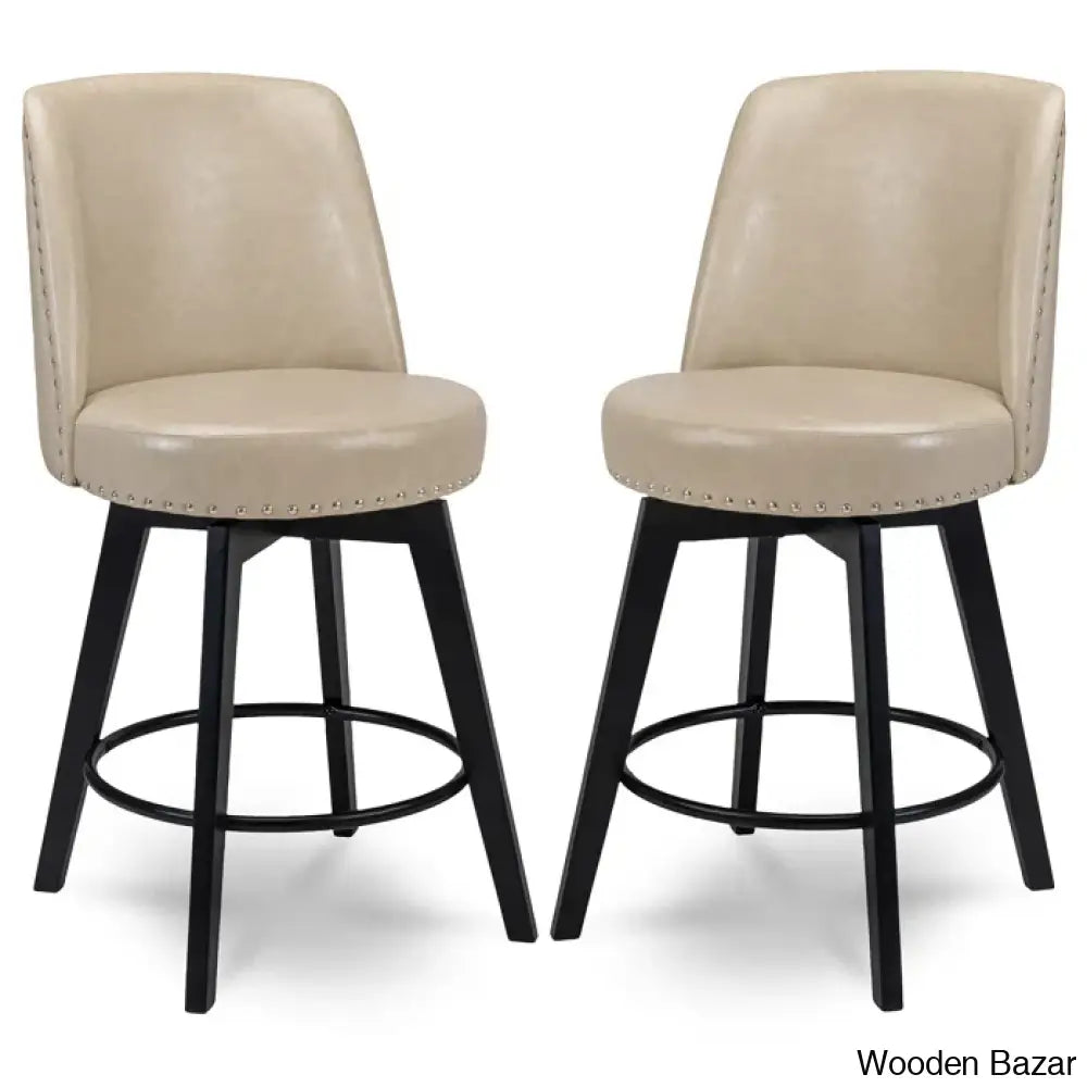 Griggstownz Swivel Upholstered 26’’ Counter Stool (Set Of 2)