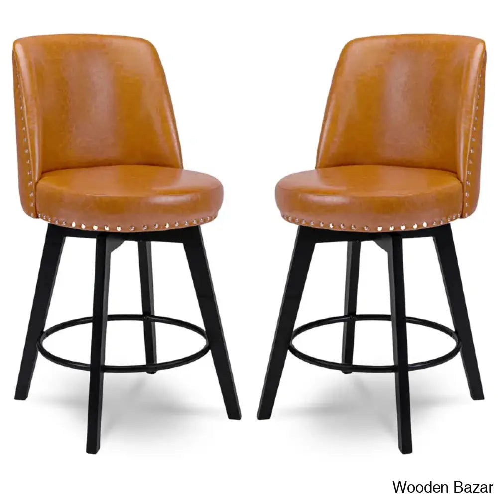 Griggstownz Swivel Upholstered 26’’ Counter Stool (Set Of 2)