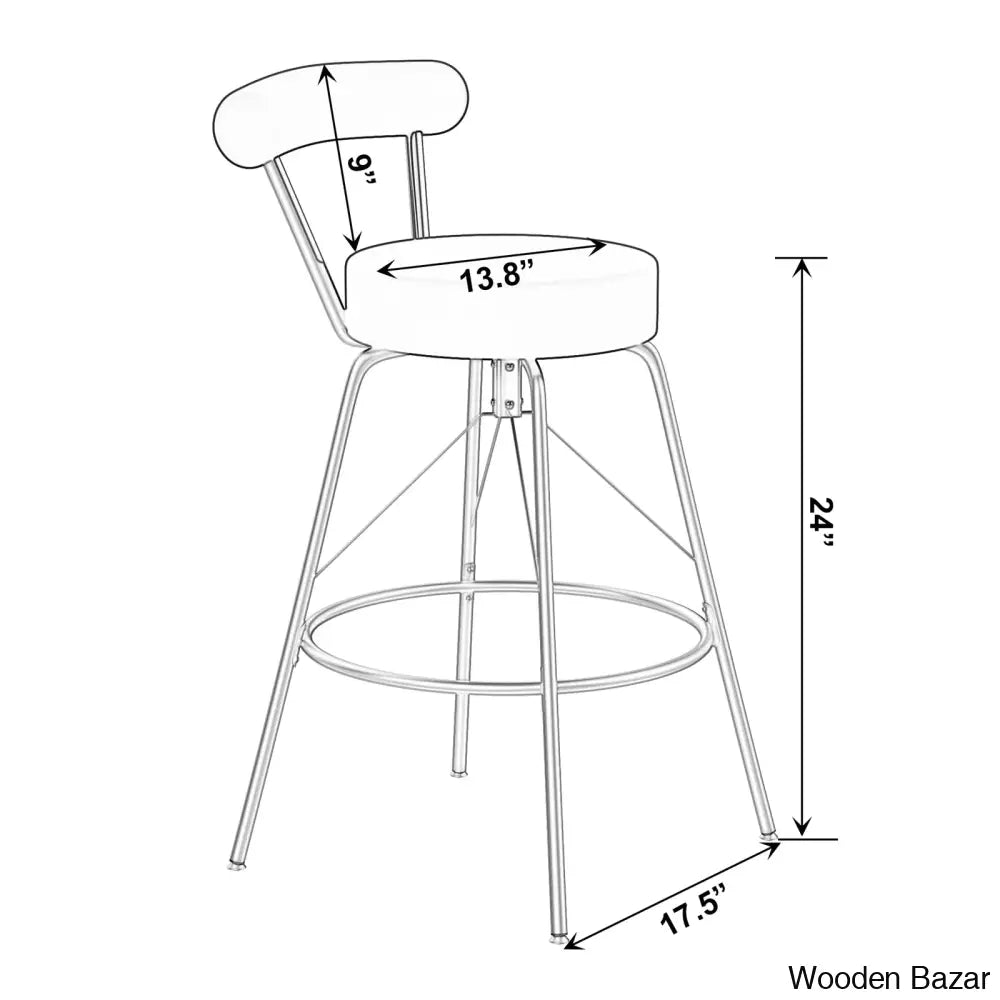 Grotoni Swivel Upholstered Counter And Bar Stool With Metal Frame (Set Of 2)