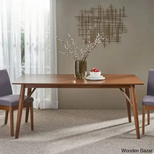 Grove New Exotic Teak Wood Dining Table For 6 - Wooden Bazar Brown