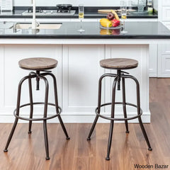 Grundys Swivel Lifting Height Counter And Bar Stools For Kitchen Island With Metal Frame (Set Of 2)