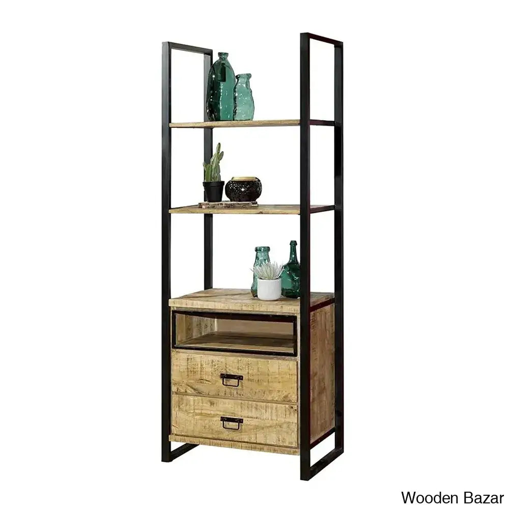 Guiness Contemporary Classics Bookshelf With Metal Base - Wooden Bazar