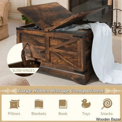 Gulkish Farmhouse Square Storage Coffee And Center Table With Hinged Lift Top For Living Room