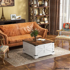 Gulkish Farmhouse Square Storage Coffee And Center Table With Hinged Lift Top For Living Room