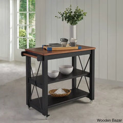 Gunas Solid Wood Kitchen Cart Trolley Cart Cabinet Kitchen Island With Storage