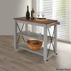 Gunas Solid Wood Kitchen Cart Trolley Cart Cabinet Kitchen Island With Storage