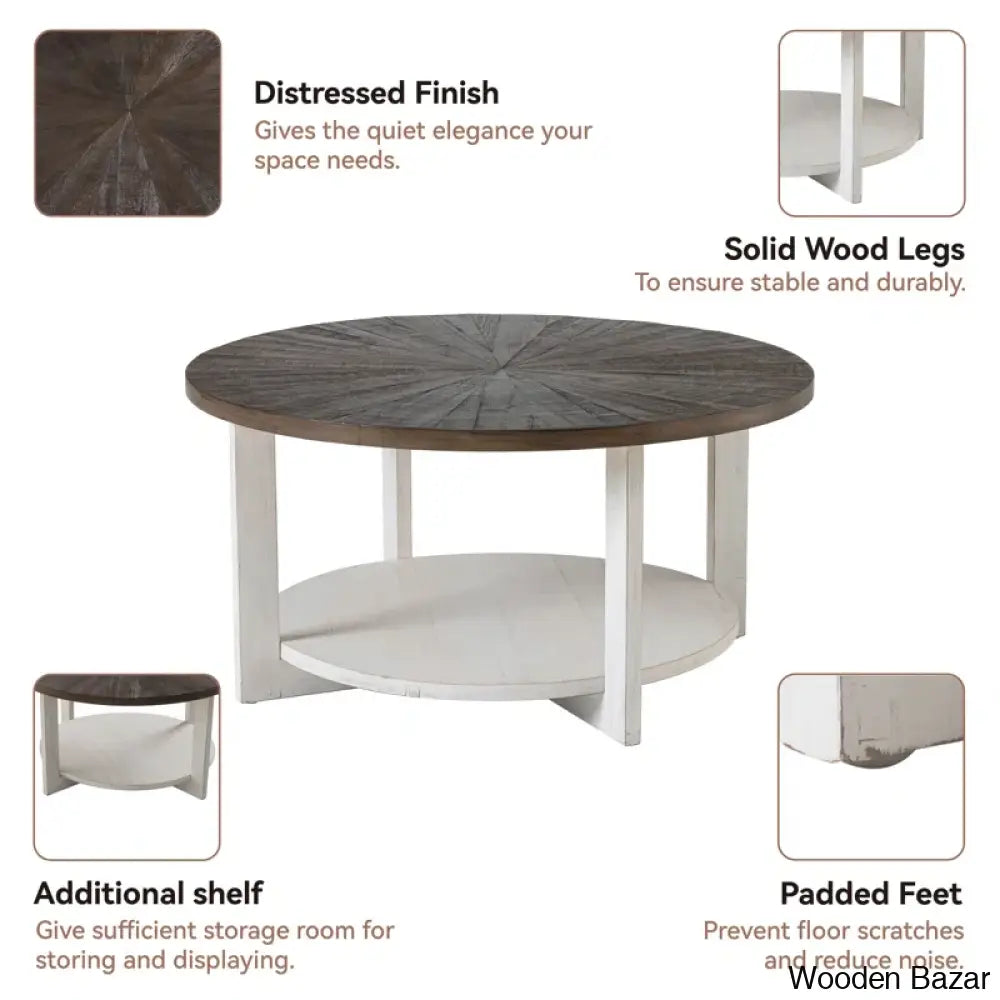 Gunnisoni Cross Legs Coffee And Center Table With Storage