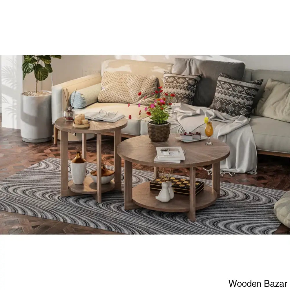 Gunnisoni Cross Legs Coffee And Center Table With Storage