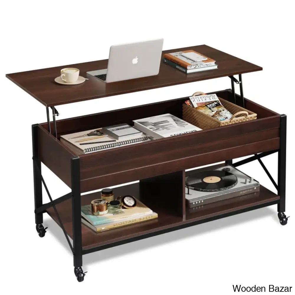 Gutie Lift Top Coffee And Center Table With Storage & 4 Casters