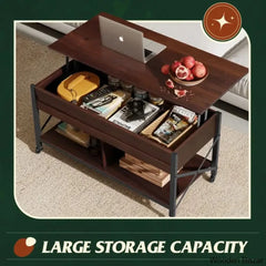Gutie Lift Top Coffee And Center Table With Storage & 4 Casters