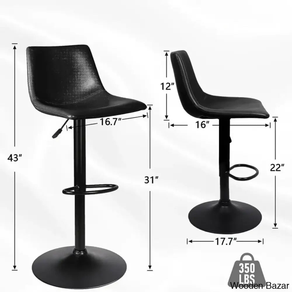 Halimaz Swivel Upholstered Adjustable Height Counter And Bar Stool With Metal Frame (Set Of 2)