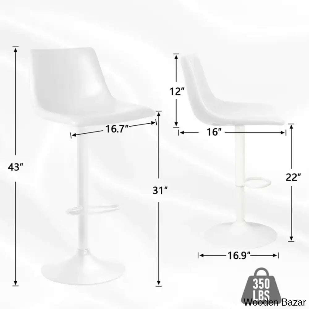 Halimaz Swivel Upholstered Adjustable Height Counter And Bar Stool With Metal Frame (Set Of 2)