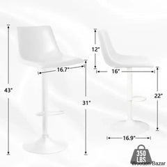 Halimaz Swivel Upholstered Adjustable Height Counter And Bar Stool With Metal Frame (Set Of 2)