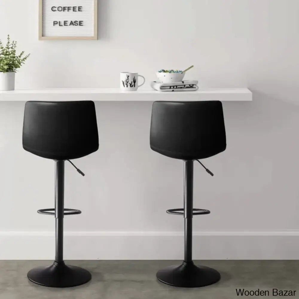 Halimaz Swivel Upholstered Adjustable Height Counter And Bar Stool With Metal Frame (Set Of 2)