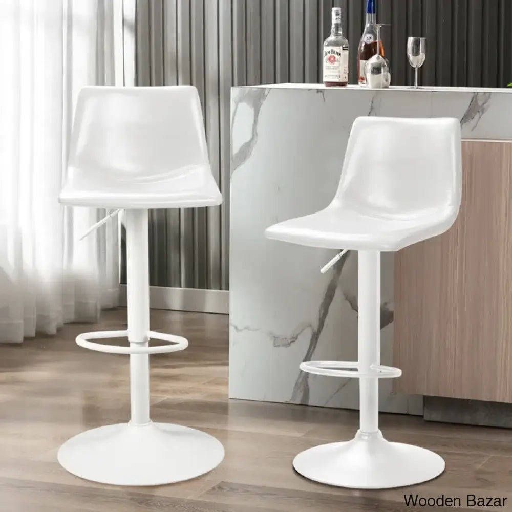 Halimaz Swivel Upholstered Adjustable Height Counter And Bar Stool With Metal Frame (Set Of 2)