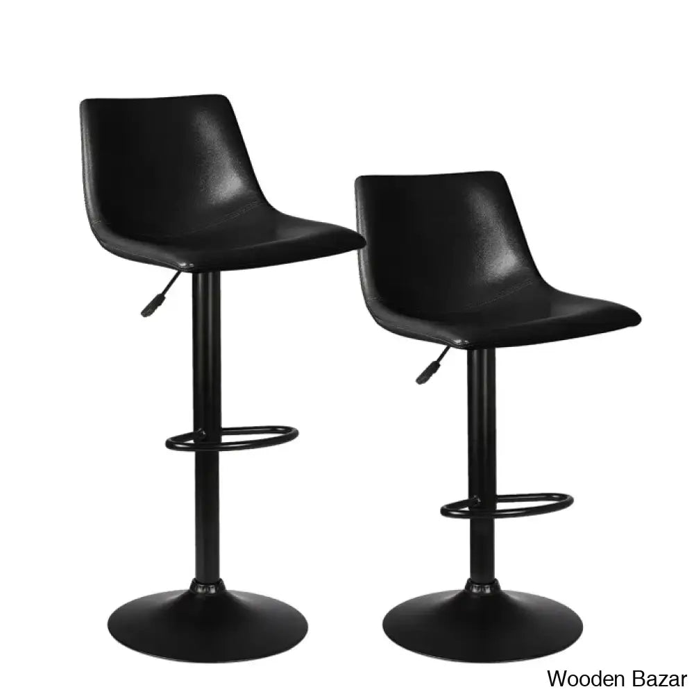 Halimaz Swivel Upholstered Adjustable Height Counter And Bar Stool With Metal Frame (Set Of 2)