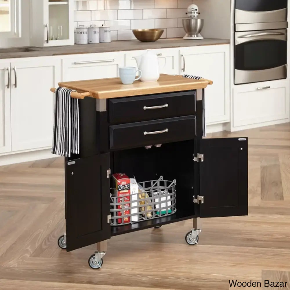 Hamilton Wood Kitchen Cart Trolley Cart Cabinet Kitchen Island With Storage