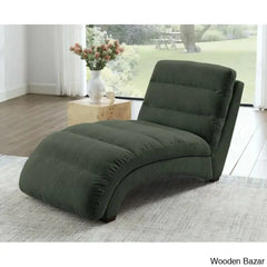 Hamingo New Upholstered Chaise Lounge - Wooden Bazar Dark Gray Corduroy